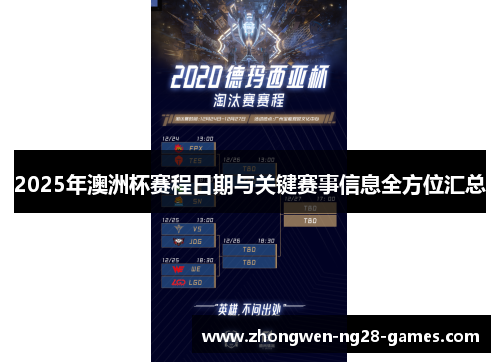 2025年澳洲杯赛程日期与关键赛事信息全方位汇总